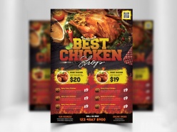 文化美食-烤鸡宣传单模板